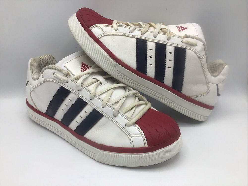 Adidas Superstar II Shell Toe Men 9 White Red Black Sneakers Vintage 2009 G09121